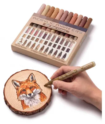 Image de Marqueurs à base d'acrylique, ensemble de 22 couleurs vives, pointe fine de 0,7 mm, résistants à l'eau, pour une utilisation sur diverses surfaces