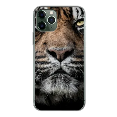 Produktbild von MuchoWow® Handyhülle Schutzhülle Hülle für iPhone 11 Pro Tiger - Nahaufnahme - Tier Silikon Softcase Handy Hülle - Handy