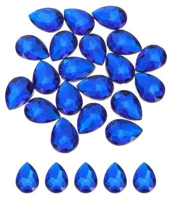 20 Acryl-Tropfen, flach, 18x25 mm, dunkelblau, Bastelsteine