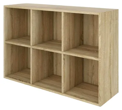 Produktbild von Bücherregal mit 6 Fächern | Regal für Wohnzimmer, Schlafzimmer, Kinderzimmer, Büro | 107x72x38 cm Sonoma Würfelregal