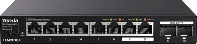 Image de TENDA Tenda TEM2010X network switch 2.5G Ethernet (100/1000/2500) Desktop Black