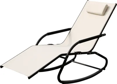 Produktbild von SVITA Schaukelliege Gartenliege Liegestuhl Sonnenliege Kissen Aluminium Beige