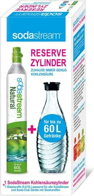 Produktbild von SodaStream Reserve-Zylinder 50-60 ltr + Glas - Karaffe