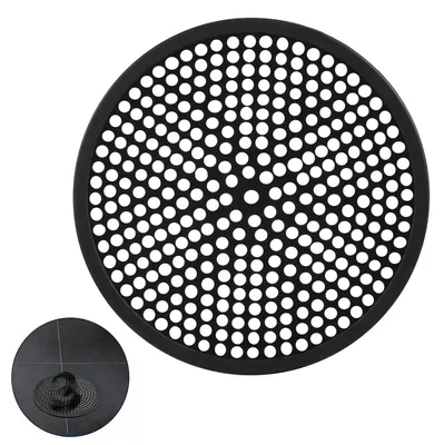 Image de Crépine de vidange - Ronde, en acier inoxydable 304 - Pour douche, lavabo et cuisine - Noire, diamètre 120 mm