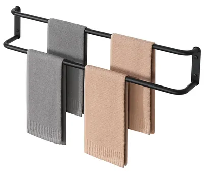 Image de Solidchoice - Porte-serviettes mural en acier inoxydable, finition noir mat, 80 cm
