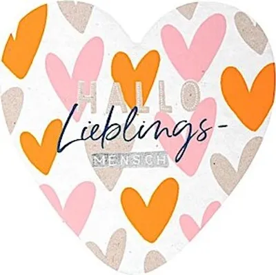 Produktbild von Grußkarte happy hearts »26« Hallo Lieblingsmensch!\ in Herzform"