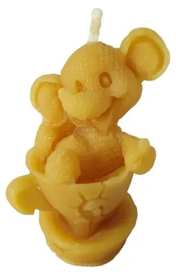Produktbild von Bienenwachskerze Elefantenkerze - 100% reines Bienenwachs, Höhe 7 cm