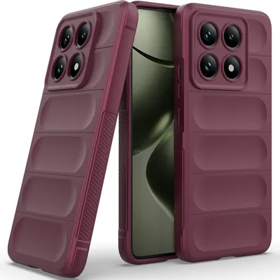 Produktbild von Handyhülle für Xiaomi 14T Weich TPU Silikon Stossfest Anti-rutsch Hülle bordeaux
