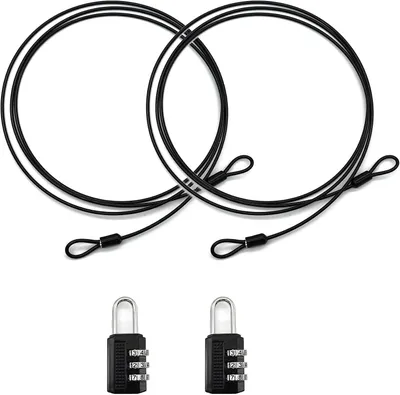 Productafbeelding van Staalkabel met lussen - 2 stuks - 2 m x 3 mm - Zwart