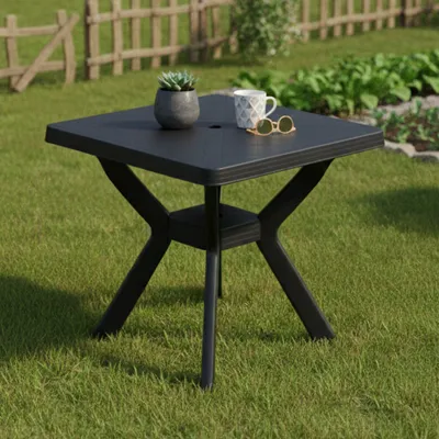 Immagine prodotto di Normandy - Tavolo da Esterno, 79x79x72h cm Nero Antracite, 4 Posti  Italy