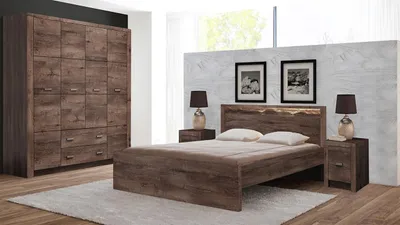 Obrázok produktu pre Spálňová zostava s posteľou 160x200 CHALAPATA - jaseň tmavý