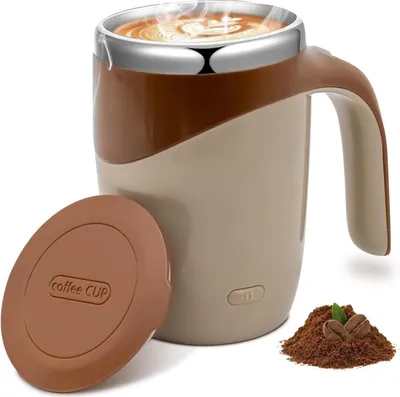 Produktbild von Kaffeebecher,Automatische Rührkaffeetasse, Elektrischer Selbstrührer Becher, 304 Edelstahl,wiederaufladbar,für Zuhause & Büro