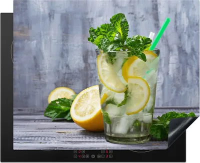 Produktbild von KitchenYeah© Herdabdeckplatte Cocktail - Früchte - Kräuter , 65x52cm, Küche Deko, Glaskeramikkochfeld Herdabdeckung, Abdeckplatte fùr Kochfeld