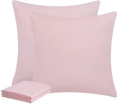 Obrázek produktu pro Ibenzoa® Sada 2 kusů povlaků na polštáře, 80 x 80 cm, růžová mikrovlákna, skrytý zip – velmi měkké, prodyšné, šetrné k pokožce, nemačkavé