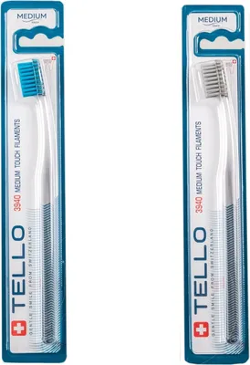 Produktbild von 2x TELLO Brush Medium 3940 - Zahnbürste - Medium Borsten