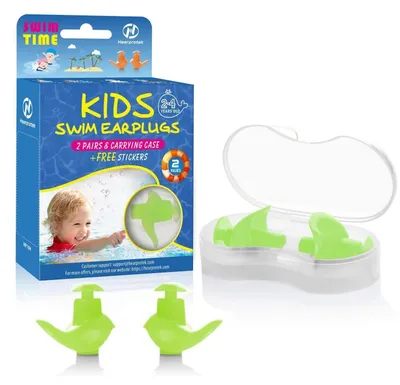 Produktbild von Ohrstöpsel für Schwimmen Kinder Grün 2 Paar Größe S