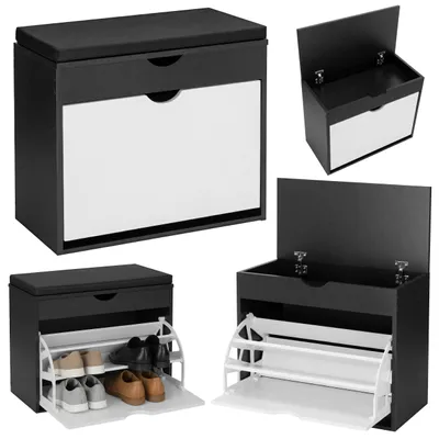 Zdjęcie produktu dla Szafka Na Buty Do Przedpokoju Hedor Black/White