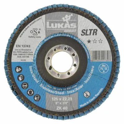 Obrázek produktu pro LUKAS SLTR - Brusný kotouč univerzální (průměr 125 mm, zrnitost 40, zkosený)