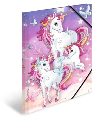 Immagine prodotto di Cartellina raccoglitrice A3 in cartoncino con unicorno, confezione da 3 pezzi