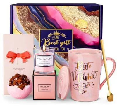 Immagine prodotto di Set regalo per mamma, con tazza da caffè rosa, capacità 14 once
