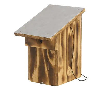 Produktbild von Dehner Natura Premium Wildvogel Nistkasten Salazar, Vogelhaus / Vogelnistkasten für Wildvögel mit Aludach, 28 mm Flugloch, ca. 28.5 x 14.5 x 18.5 cm, Holz, braun