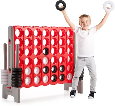 Produktbild von Spielbrett für Vier gewinnt – Jumbo-Ringen – Grau – XL-Strategiespiel für die ganze Familie