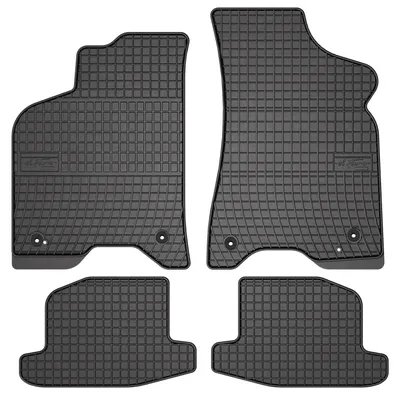 Produktbild von Gummi-Fußmatten für Volkswagen Lupo 1997-2005 (Schrägheck) – 4-tlg, Schwarz, passgenau – Wielganizator SolidPRO