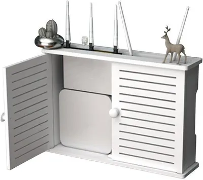 Obrázek produktu pro Nástěnná skříňka na router se skrytým organizérem kabelů a odvětráváním