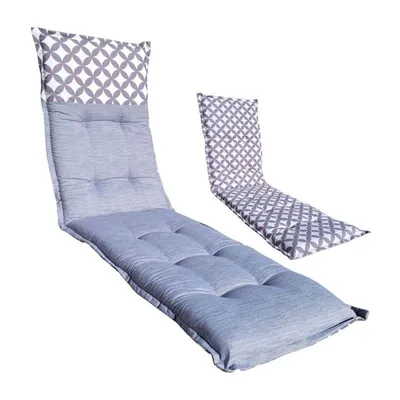 Obrázok produktu pre Obojstranný matrac 190x55x5 cm na záhradné lehátko 2864105 - mäkký pohodlný záhradný matrac, sivý