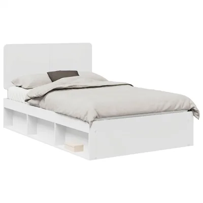 Obrázok produktu pre vidaXL Rám postele s čelom biely 120 x 200 cm z masívneho borovicového dreva