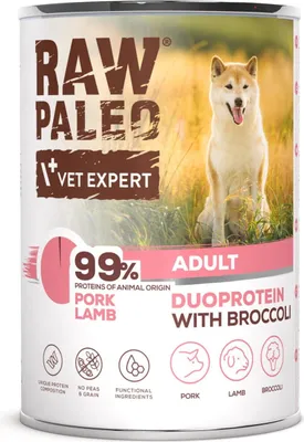 Produktbild von RAW PALEO Duoprotein Pork & Lamb Adult - Nassfutter für Hunde - 400g