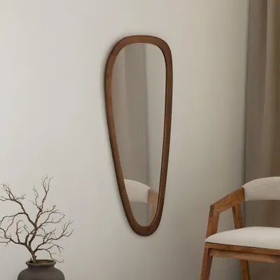 Produktbild von riess-ambiente Massiver Wandspiegel ORGANIC 120cm braun Gummibaumholz oval Walnussholz-Design