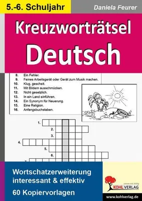 Obrázek produktu pro Kreuzworträtsel Deutsch 5.-6. Schuljahr