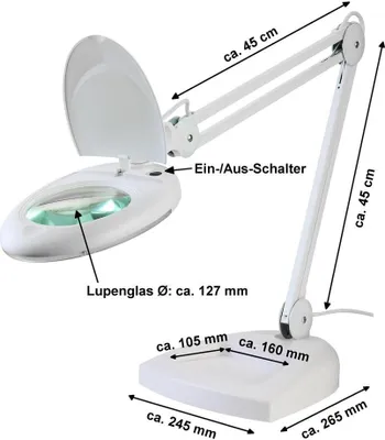 Produktbild von LED-Lupenleuchte 5D mit Standfuss 80 LEDs ZD-140