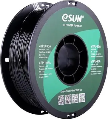 Obrázek produktu pro Flexibilní TPU vlákno, 175 mm, materiál pro 3D tisk, černá barva
