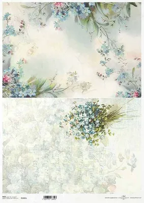 Produktbild von ITD Reispapier Decoupage Bastelpapier A3 Blumen, Notizen 1021L