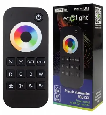 Zdjęcie produktu dla Pilot RT5 do sterowników LED RGBCCT, dotykowy, czarny, 1 strefa
