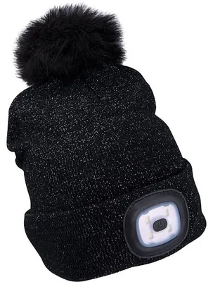 Immagine prodotto di Extol Light 43196 čepice s čelovkou 4x45lm nabíjecí USB černá se třpytkou a bambulí univerzální