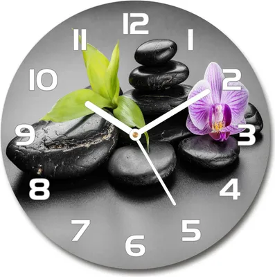 Produktbild von Wanduhr aus Glas 30fi Glasbild Glasuhr Gehärtetes Glas - weisse-zeiger - Zen stones