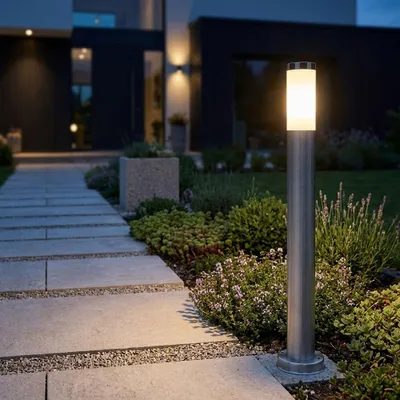 Produktbild von RGB LED Stehlampe, Edelstahl, App- und Sprachsteuerung, H 80 cm