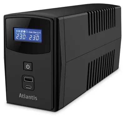 Immagine prodotto di Atlantis Land Gruppo Di Continuità A03-S1000P 1000VA 600W Line Interactive Onda Pseudosinusoidale Display LCD 2 Uscite Schuko USB