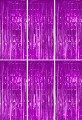 Produktbild von 6x Lametta Vorhang - pink - 91x244 cm