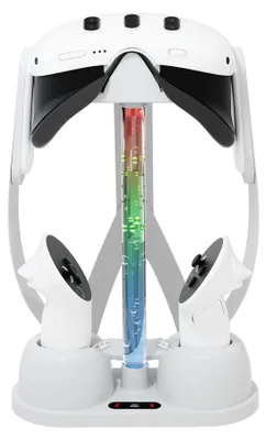 Image de Station de recharge RGB pour Meta Quest 3 VR avec éclairage blanc