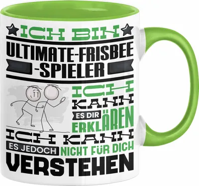 Produktbild von Ultimate-Frisbee-Spieler Geschenk Kaffee-Tasse Geschenkidee für Ultimate-Frisbee-Spieler Ich Bin Ultimate-Frisbee-Spieler Ich Kann Es Dir Erklären Jedoch Nicht Für Dich Verstehen Spruch Lustig (Grün)