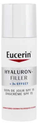 Image de Eucerin Hyaluron-Filler + 3x Effect : crème de jour anti-rides SPF 15 pour peaux normales et mixtes, 50 ml