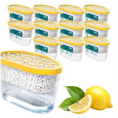 Immagine prodotto di Deumidificatore Sillar da 600 ml, profumo di limone, confezione da 12 – Assorbitore di umidità per bagno e armadi