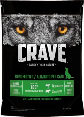 Produktbild von CRAVE™ Hund Beutel Adult mit Lamm und Rind 1kg