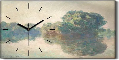 Produktbild von Wanduhr Uhr Wandbild Leinwand Geräuschlos 60x30 Die Seine in Giverty malen - schwarze Hände