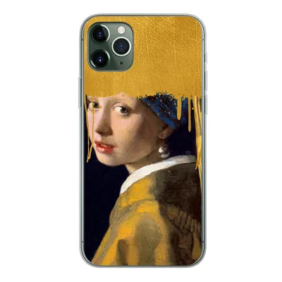 Produktbild von MuchoWow® Handyhülle Schutzhülle Hülle für iPhone 11 Pro Max Mädchen mit einem Perlenohrring - Gold - Vermeer Silikon Softcase Handy Hülle - Schutz