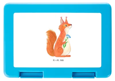 Produktbild von Mr. & Mrs. Panda Bentobox Eichhörnchen Blume - Weiß - Geschenk, Motivation Sprüche, Vesperbox, Vorratsbehälter, Spruch Positiv, glücklich, Lachen, Spaß, Lunchbox, Lustige